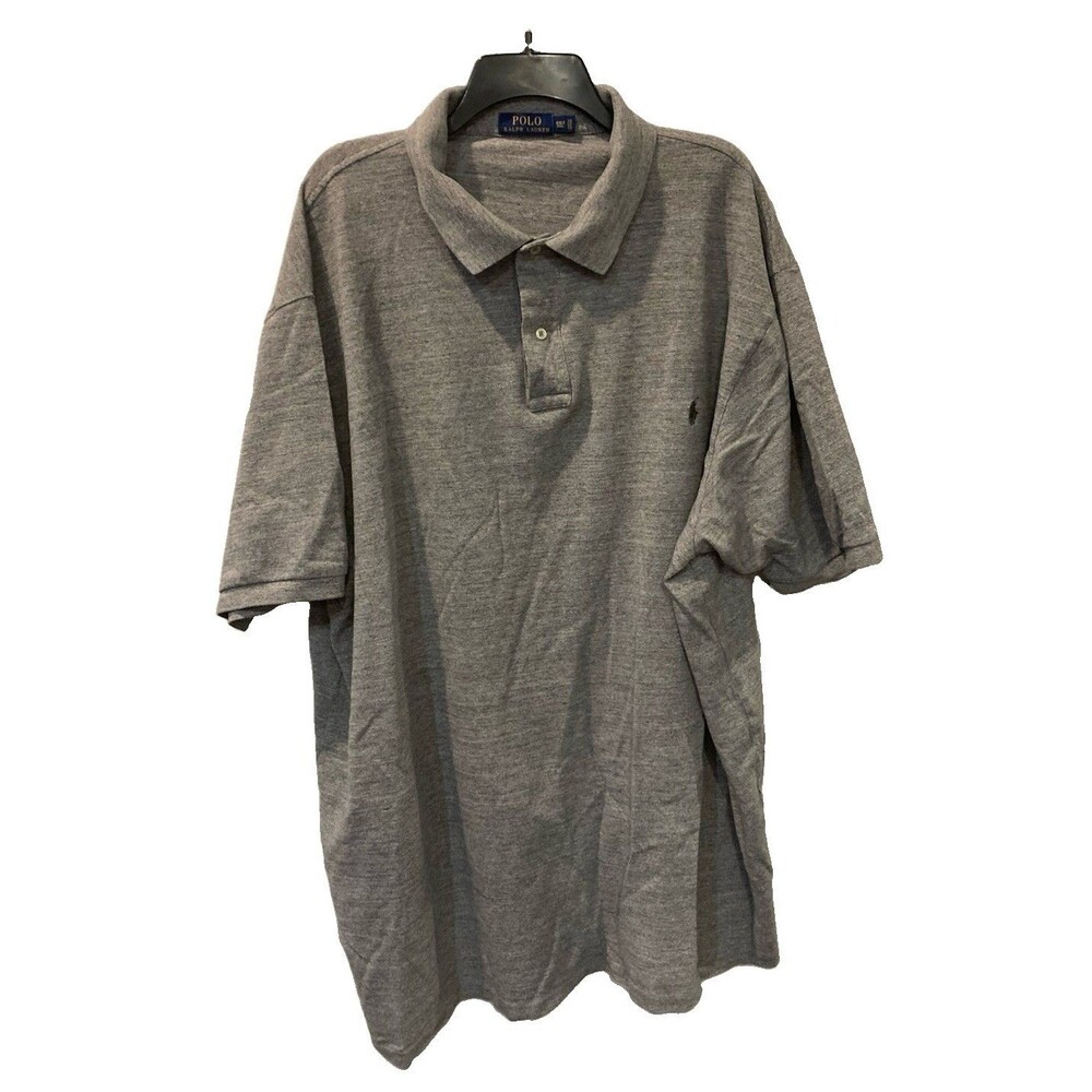 Men's Polo Ralph Lauren Knit Polo Short Sleeve Gray Size 4XLT